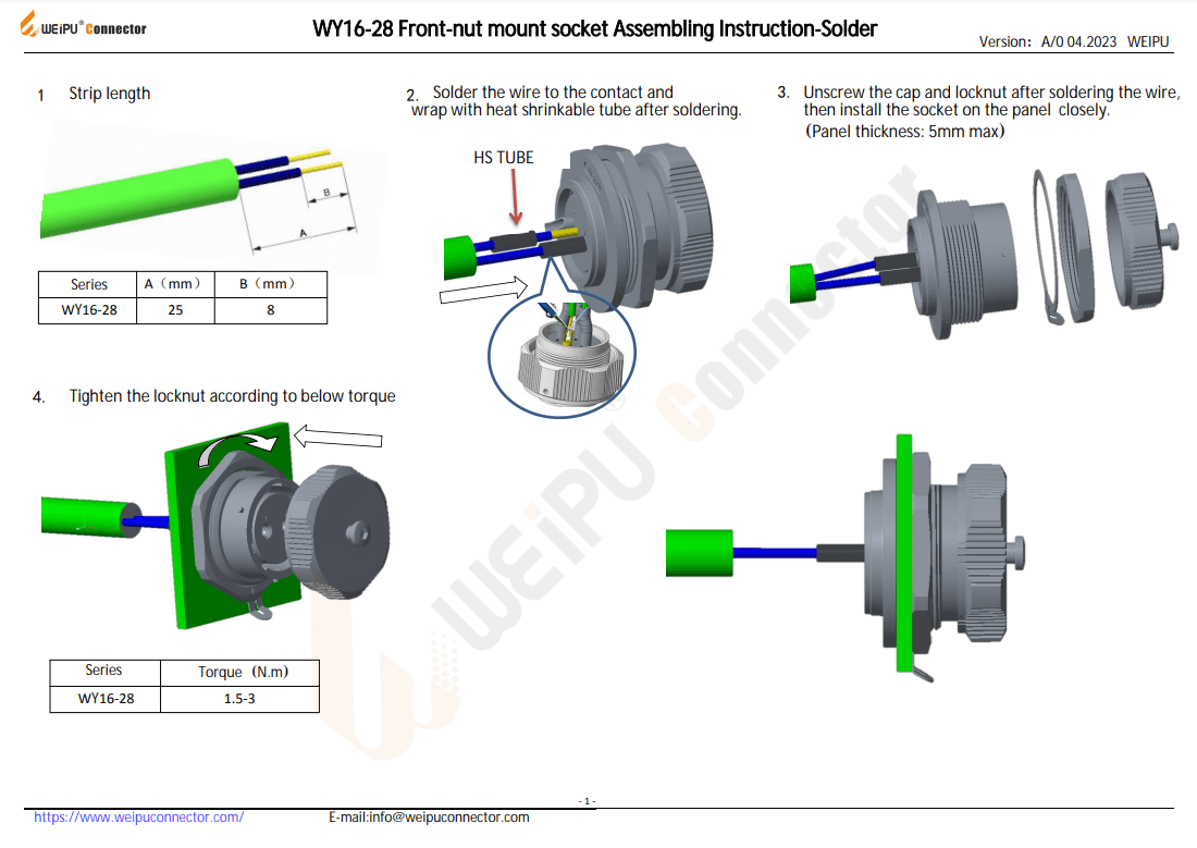 WY16-28 Front-nut Mount Socket Assembling Instruction