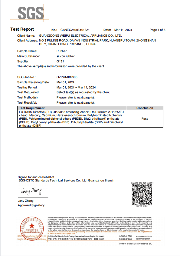 CANEC24003491321 Silicon Rubber 2024-3-11