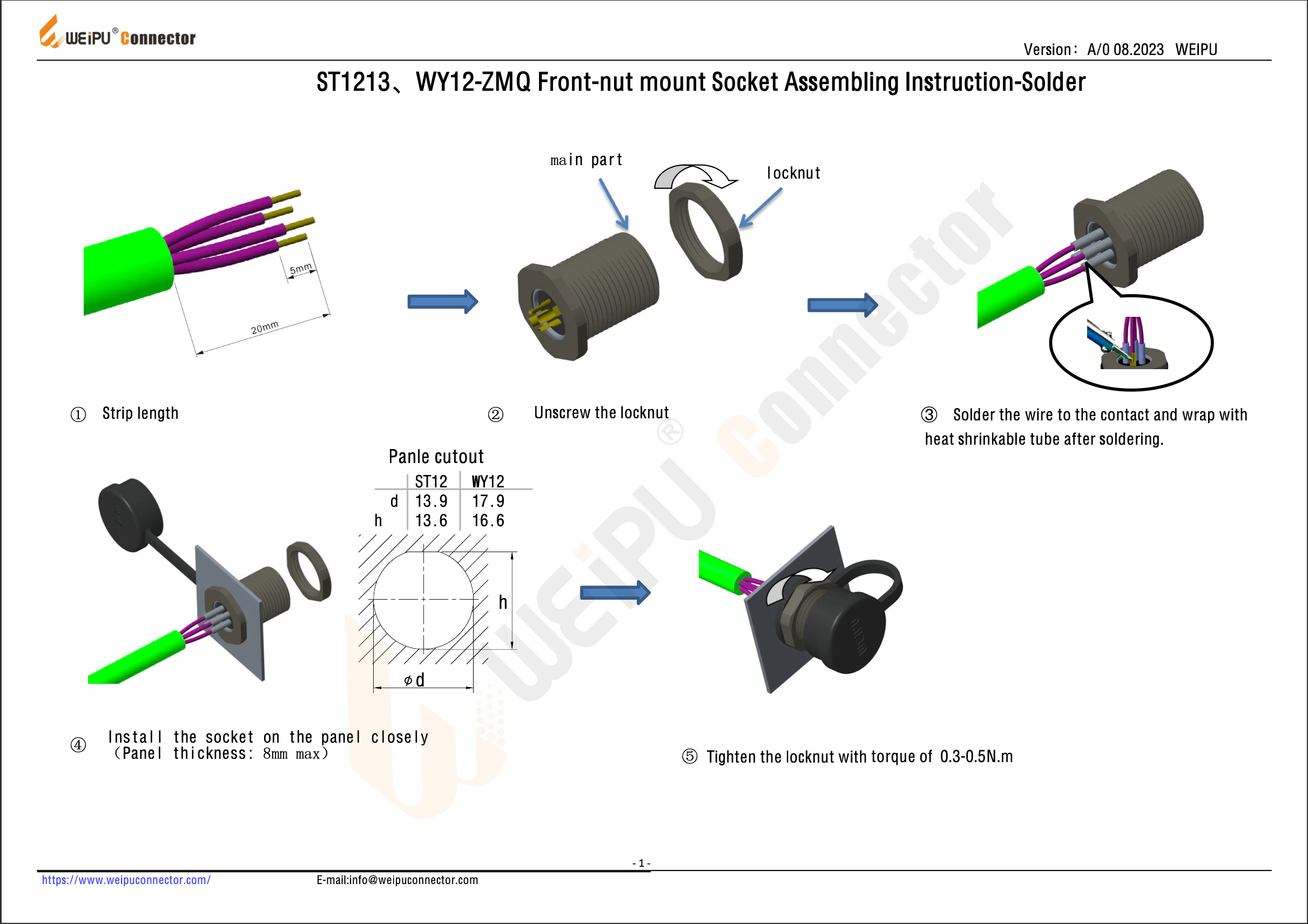 ST1213 & WY12-ZMQ Front-nut Mount Socket Assembling Instruction