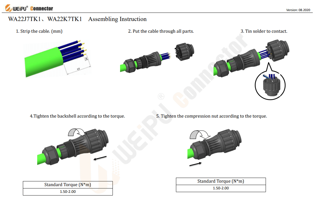 WA22-7pin Assembling Instruction-Solder