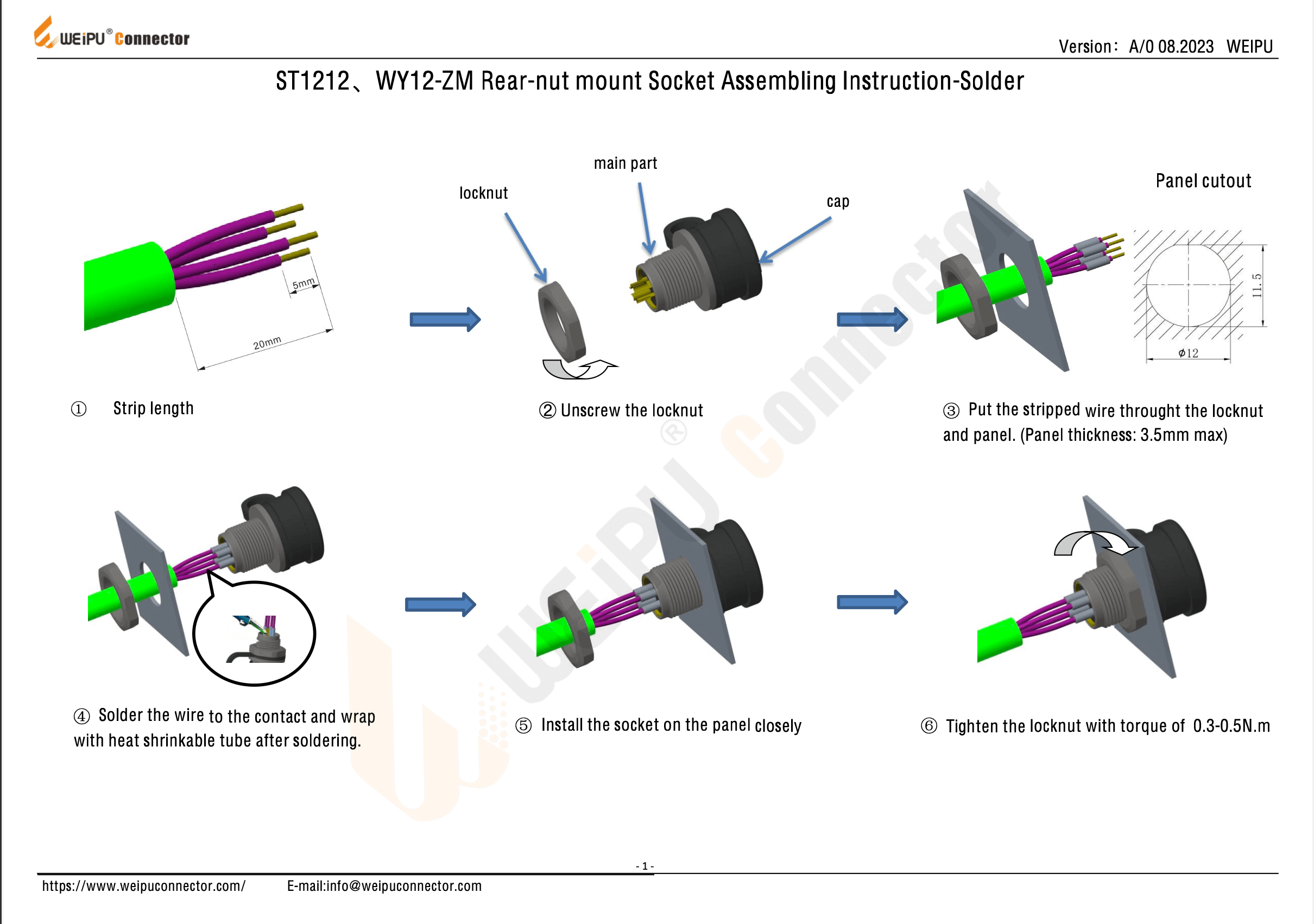 ST1212 & WY12-ZM Rear-nut Mount Socket Assembling Instruction