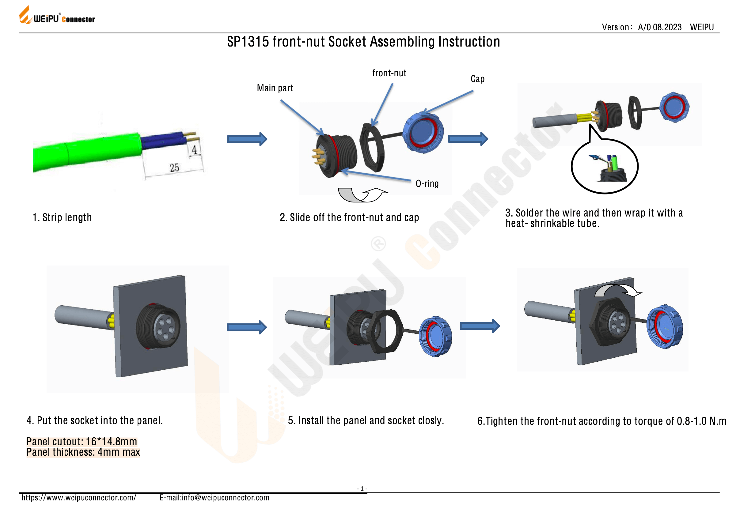 SP1315 Front-nut Assembling Instruction-Solder