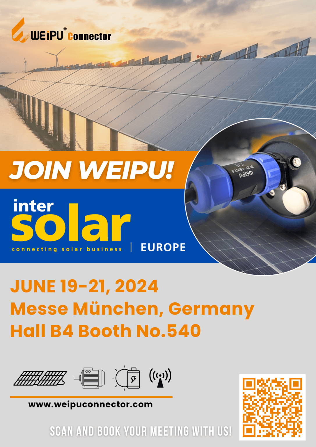 Join WEIPU at InterSolar 2024, Munich Hall B4, Booth 540. WEIPU