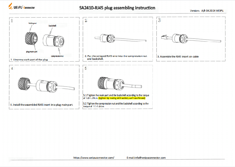 SA2410-RJ45 Plug Assembling Instruction
